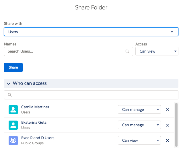 Share Executive Folder - Reports and Dashboards Superbadge